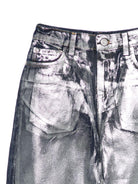 Jeans per bambina MSGM Kids argento con effetto metallizzato - Rubino Kids