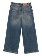Jeans per bambina MSGm Kids in denim con borchie all - over - Rubino Kids