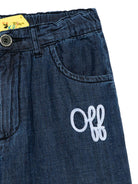 Jeans per bambina Off - White Kids denim con elastico posteriore in vita - Rubino Kids