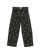 Jeans per bambina Pinko Kids nero con occhielli - Rubino Kids
