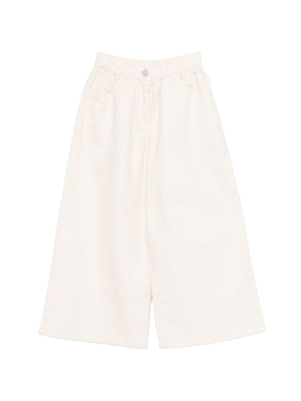 Jeans per bambina Simonetta bianco a gamba ampia - Rubino Kids