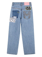 Jeans per bambina The Marc Jacobs Kids denim con toppe decorative - Rubino Kids