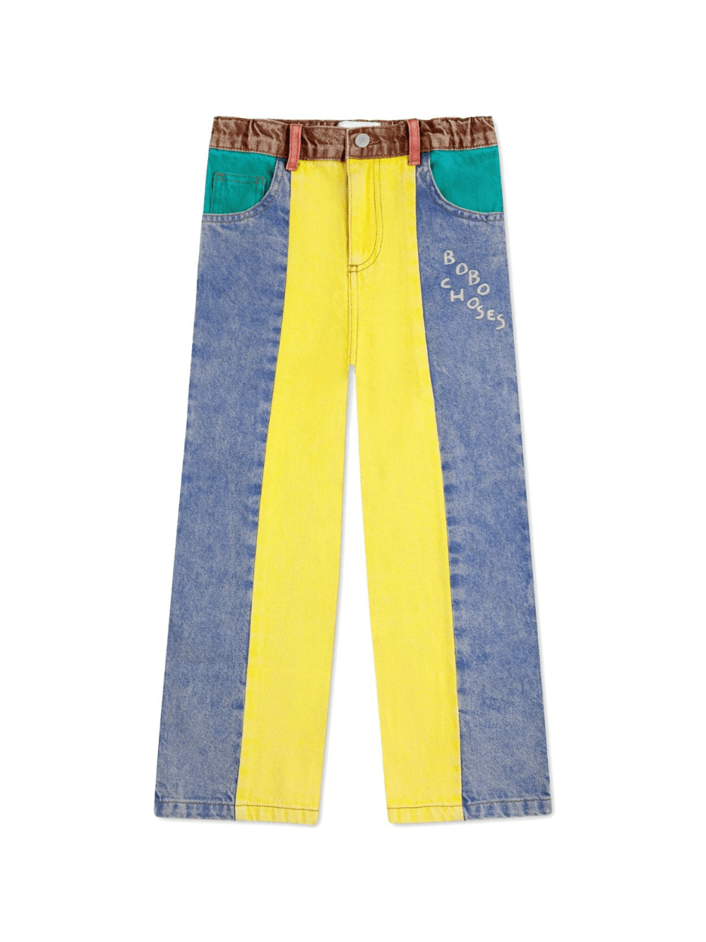 Jeans per bambino Bobo Choses in denim con design color - block - Rubino Kids