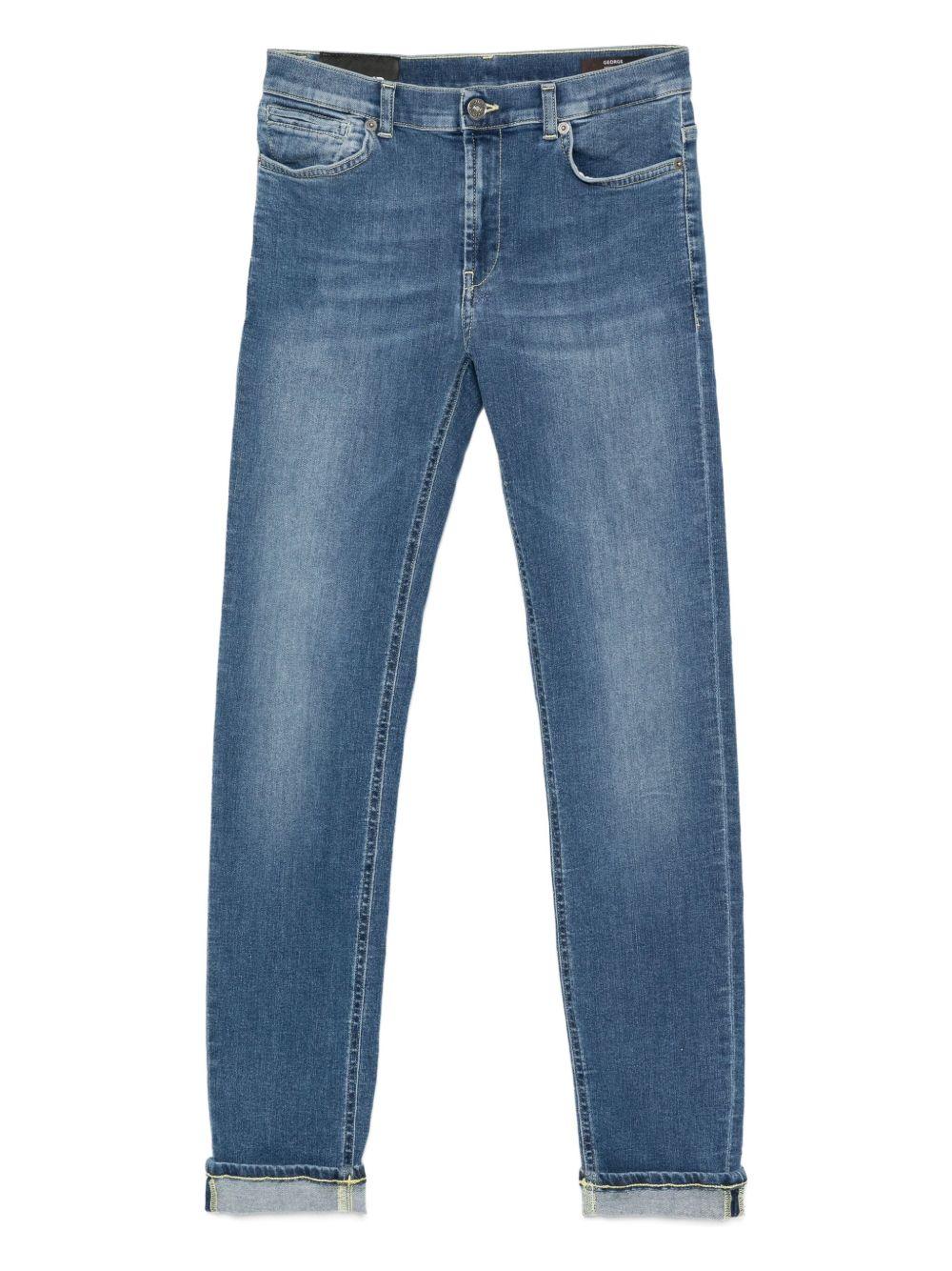 Jeans per bambino Dondup Kids denim con design con cinque tasche - Rubino Kids