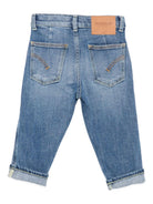 Jeans per bambino DONDUP KIDS in denim con applicazione logo - Rubino Kids