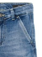 Jeans per bambino DONDUP KIDS in denim con applicazione logo - Rubino Kids