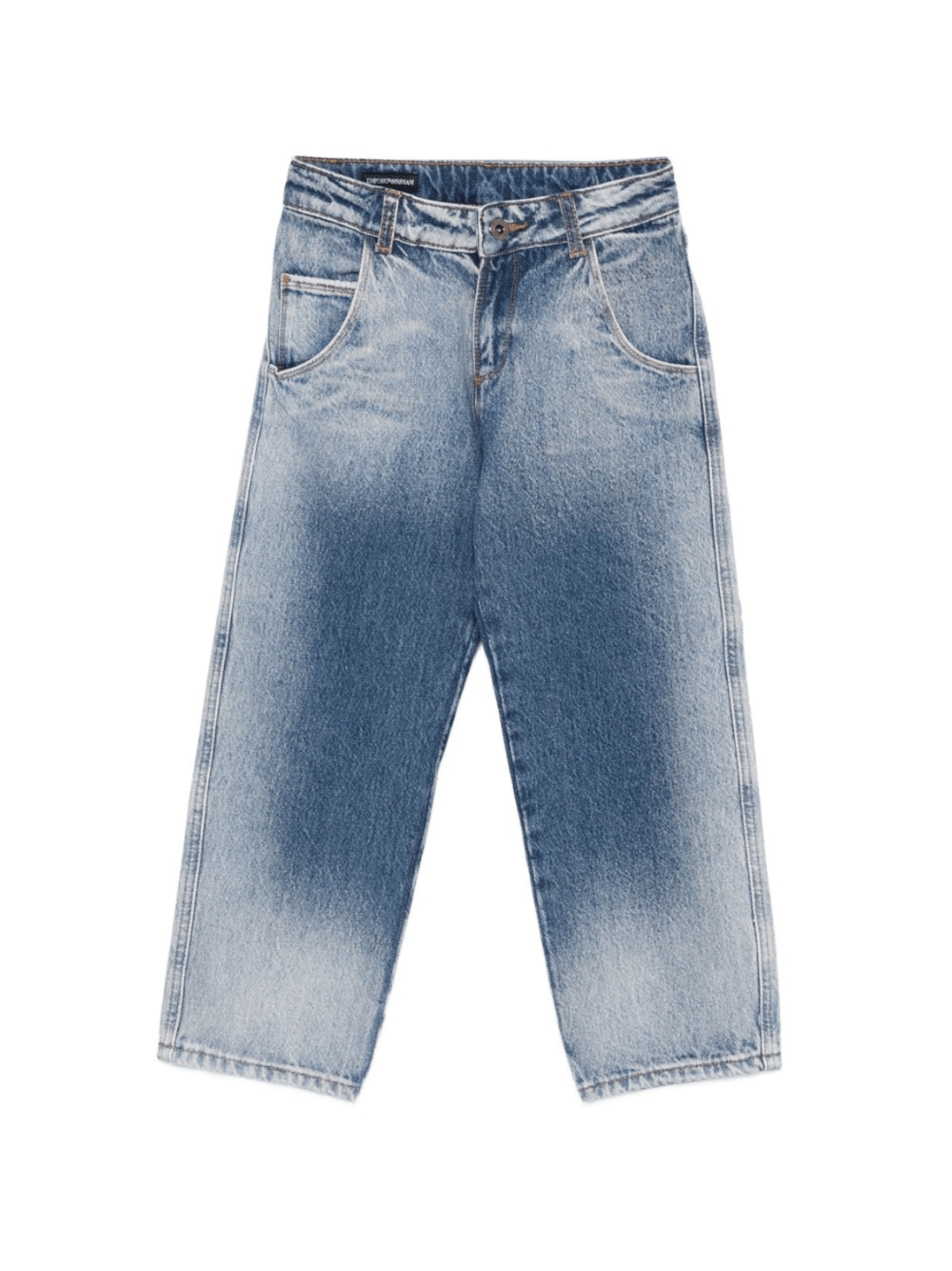 Jeans per bambino Emporio Armani Kids denim con lavaggio sfumato - Rubino Kids