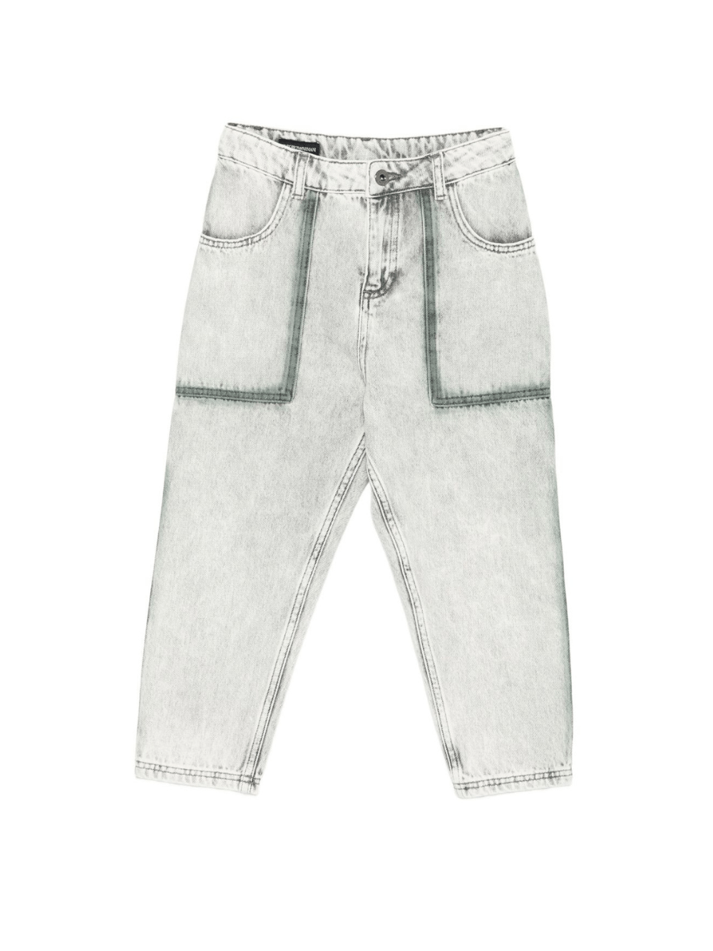 Jeans per bambino Emporio Armani Kids grigio con placca logo - Rubino Kids