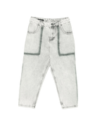 Jeans per bambino Emporio Armani Kids grigio con placca logo - Rubino Kids