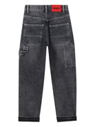 Jeans per bambino Hugo Kids grigi con effetto schiarito - Rubino Kids