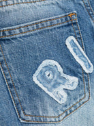 Jeans per bambino John Richmond Junior in denim con logo sul retro - Rubino Kids