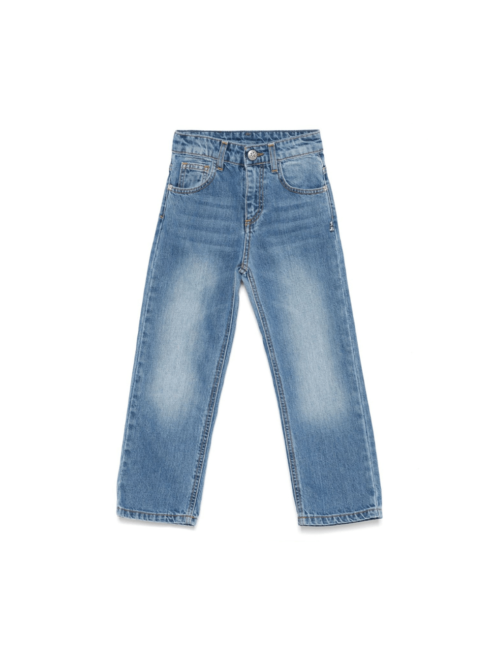 Jeans per bambino John Richmond Junior in denim con logo sul retro - Rubino Kids