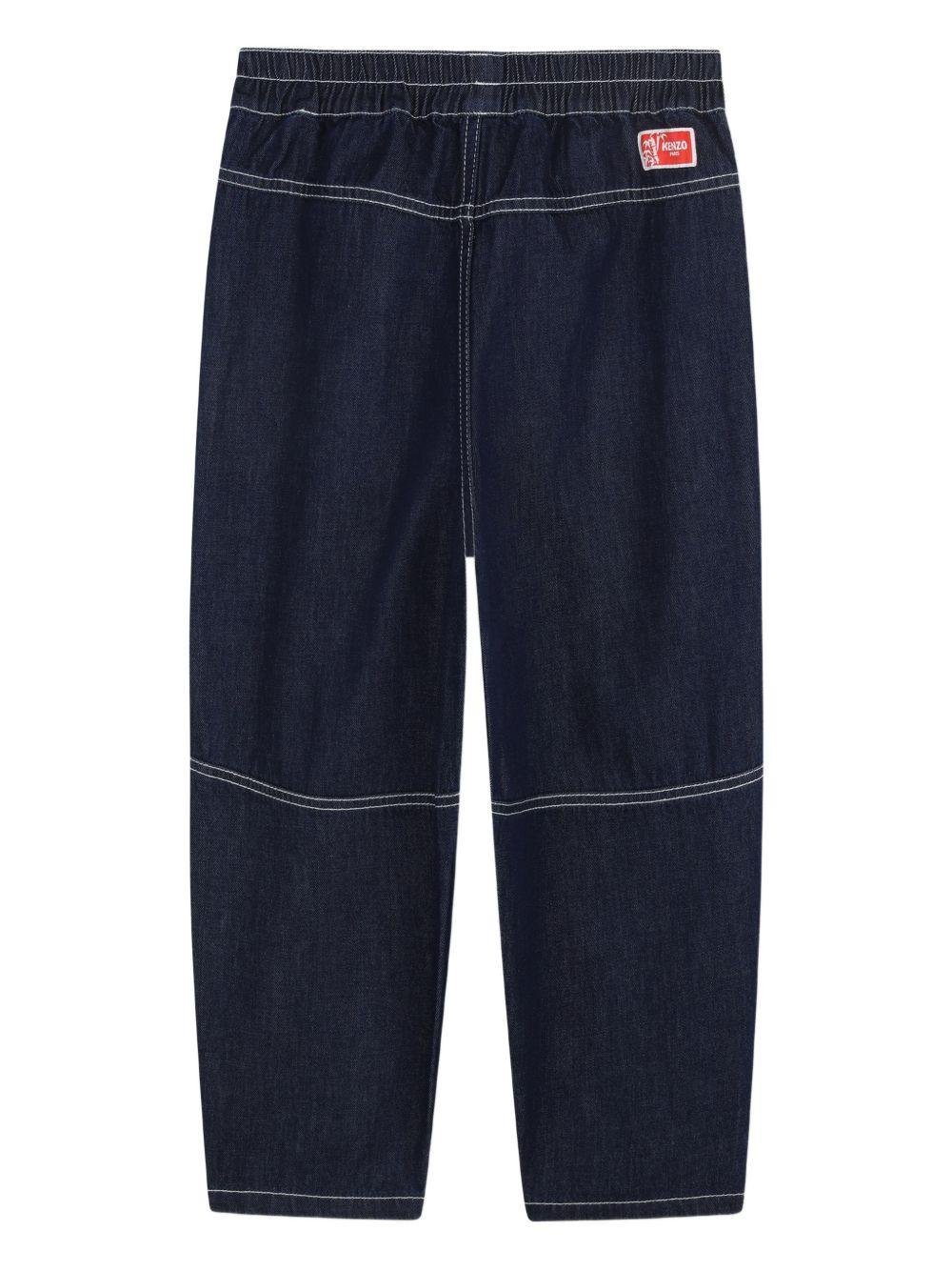 Jeans per bambino Kenzo Kids blu con stampa logo - Rubino Kids