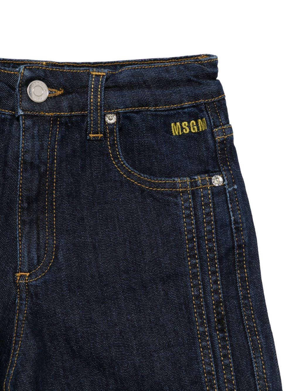 Jeans per bambino MSGM Kids denim con logo ricamato - Rubino Kids