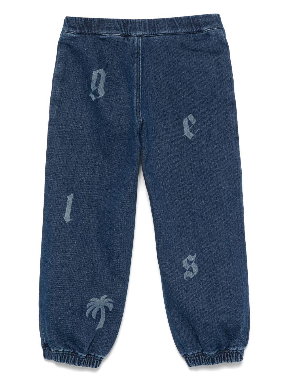 Jeans per bambino Palm Angels Kids in denim con coulisse - Rubino Kids