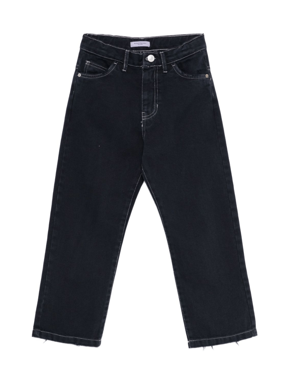 Jeans per bambino Paolo Pecora Kids blu con orlo con taglio vivo - Rubino Kids