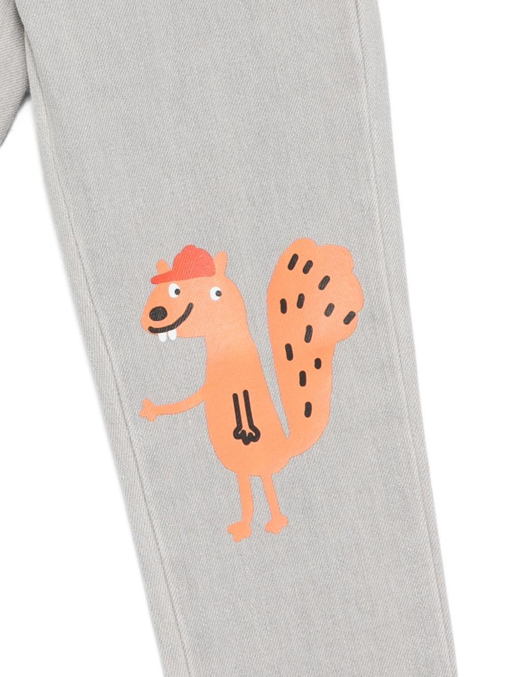 Jeans per bambino Stella McCartney Kids grigio con stampa scoiattolo - Rubino Kids