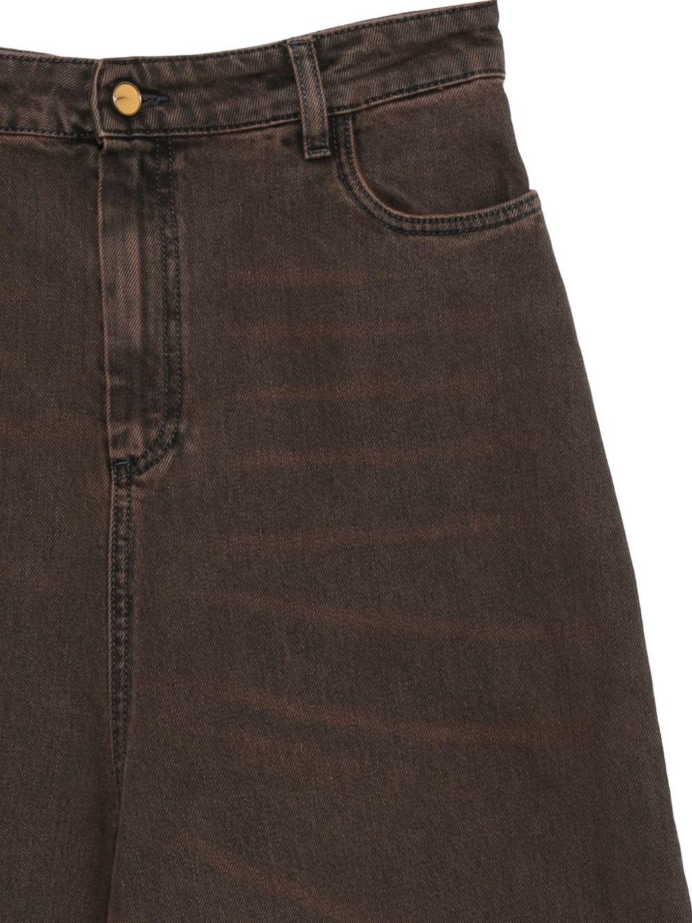 Jeans per donna Alysi marrone con applicazione posteriore con logo - Rubino Kids