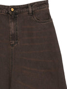 Jeans per donna Alysi marrone con applicazione posteriore con logo - Rubino Kids