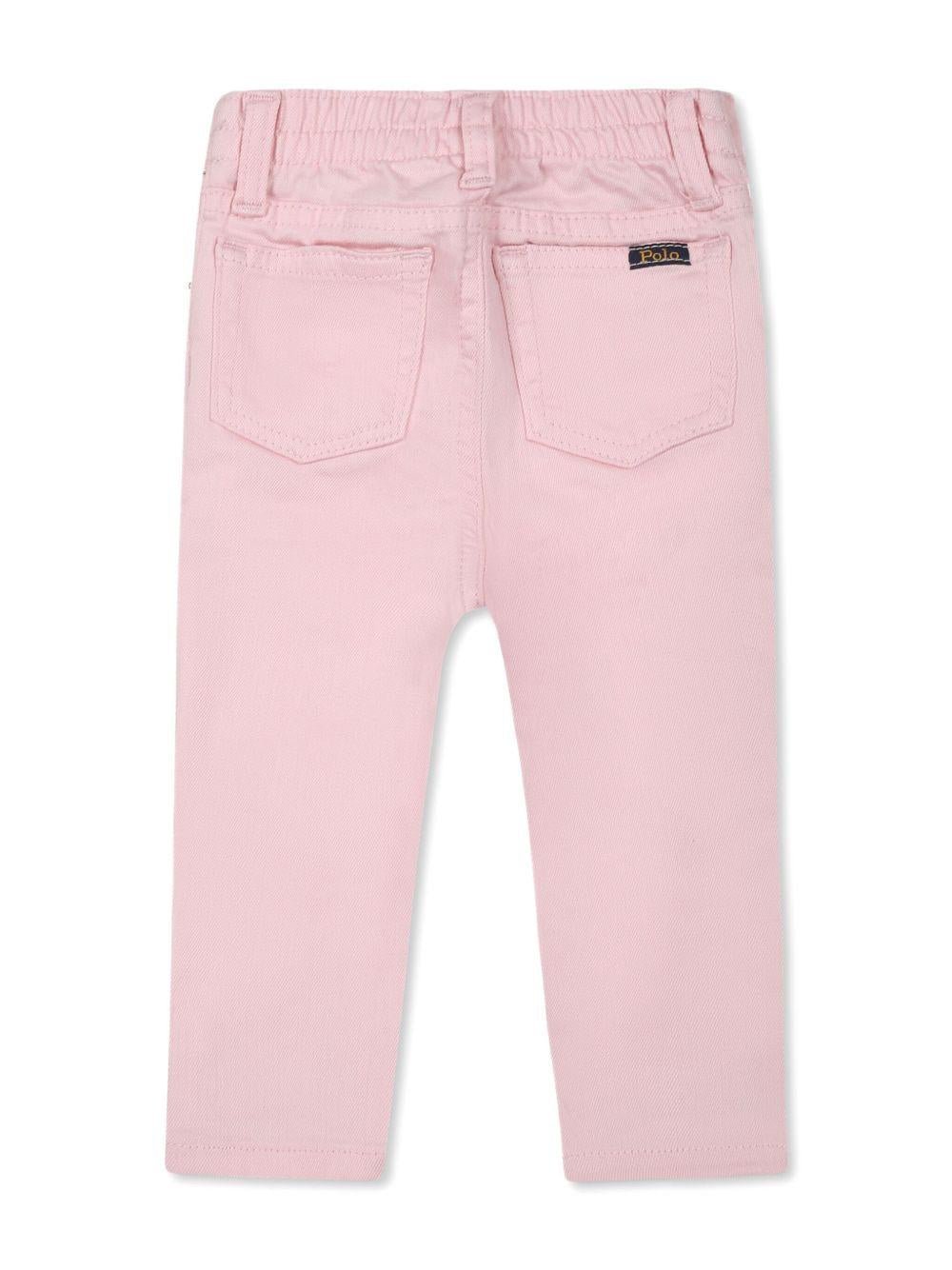 Jeans per neonata Ralph Lauren Kids rosa con applicazione - Rubino Kids