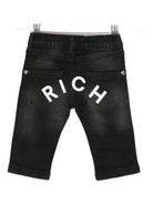 Jeans per neonato John Richmond Junior neri con dettaglio logo - Rubino Kids