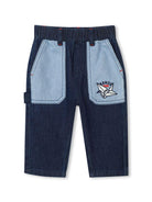 Jeans per neonato Kenzo Kids blu con design color - block - Rubino Kids