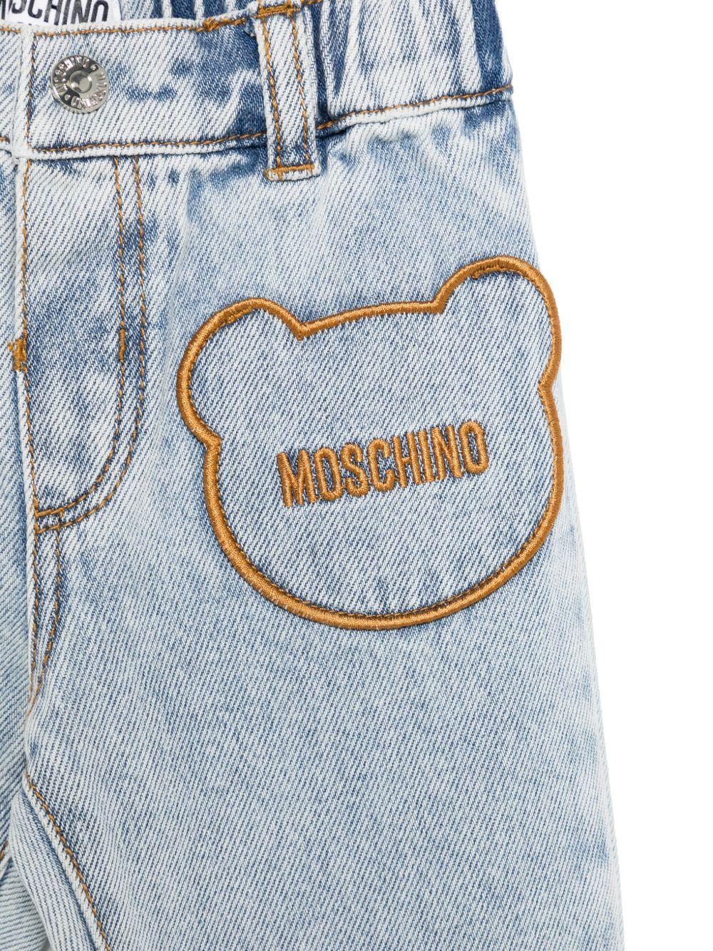 Jeans per neonato Moschino Kids denim con vita elasticizzata - Rubino Kids