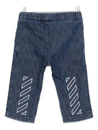 Jeans per neonato Off - White Kids in denim con elastico in vita - Rubino Kids