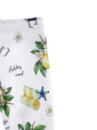 Leggings per bambina Monnalisa bianco con stampa limoni - Rubino Kids