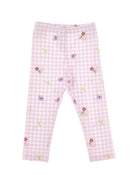 Leggings per bambina Monnalisa rosa con motivo a quadri - Rubino Kids