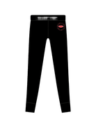 Leggings per bambina Stella McCartney Kids nero con stampa labbra - Rubino Kids