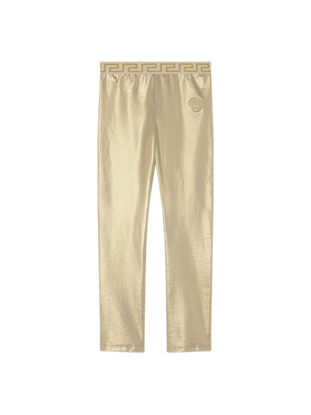 Leggings per bambina Versace Kids color oro a vita alta - Rubino Kids