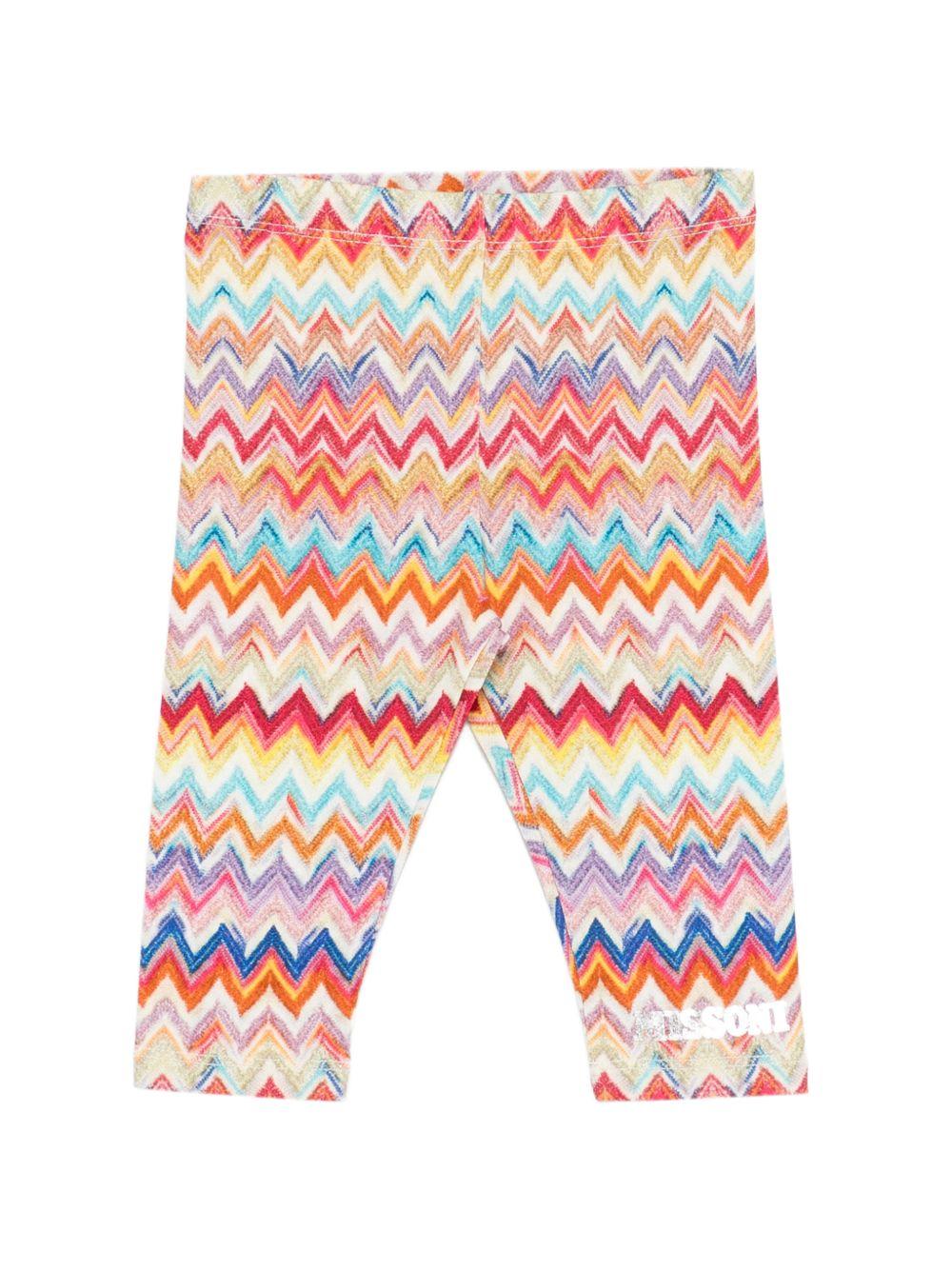 Leggings per neonata Missoni Kids multicolore con motivo a zigzag - Rubino Kids