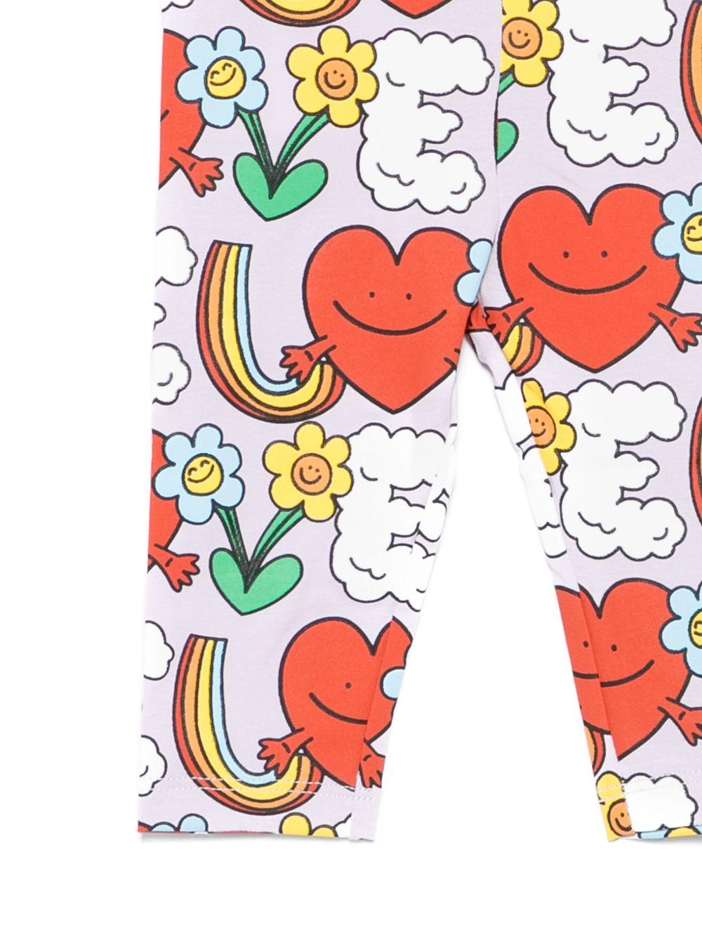 Leggings per neonata Stella McCartney Kids lilla con stampa grafica - Rubino Kids