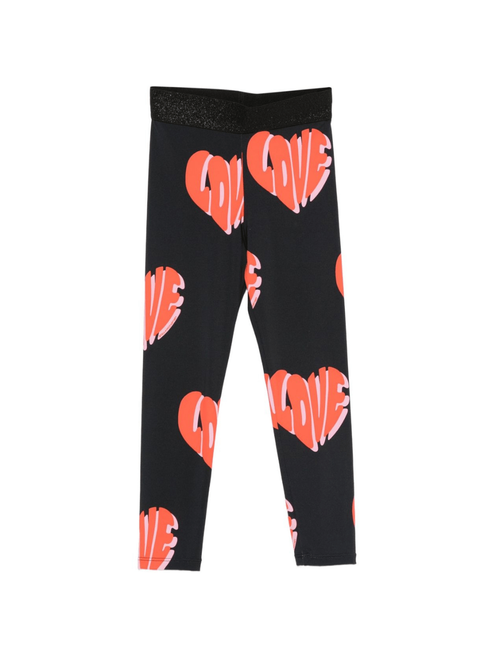 Leggins per bambina Stella McCartney Kids neri con motivo a cuore - Rubino Kids