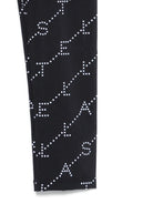 Leggins per bambina Stella McCartney Kids neri con stampa logo all - over - Rubino Kids