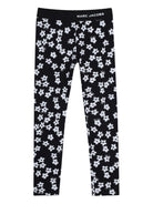 Leggins per bambina The Marc Jacobs Kids neri con stampa a fiori all - over - Rubino Kids
