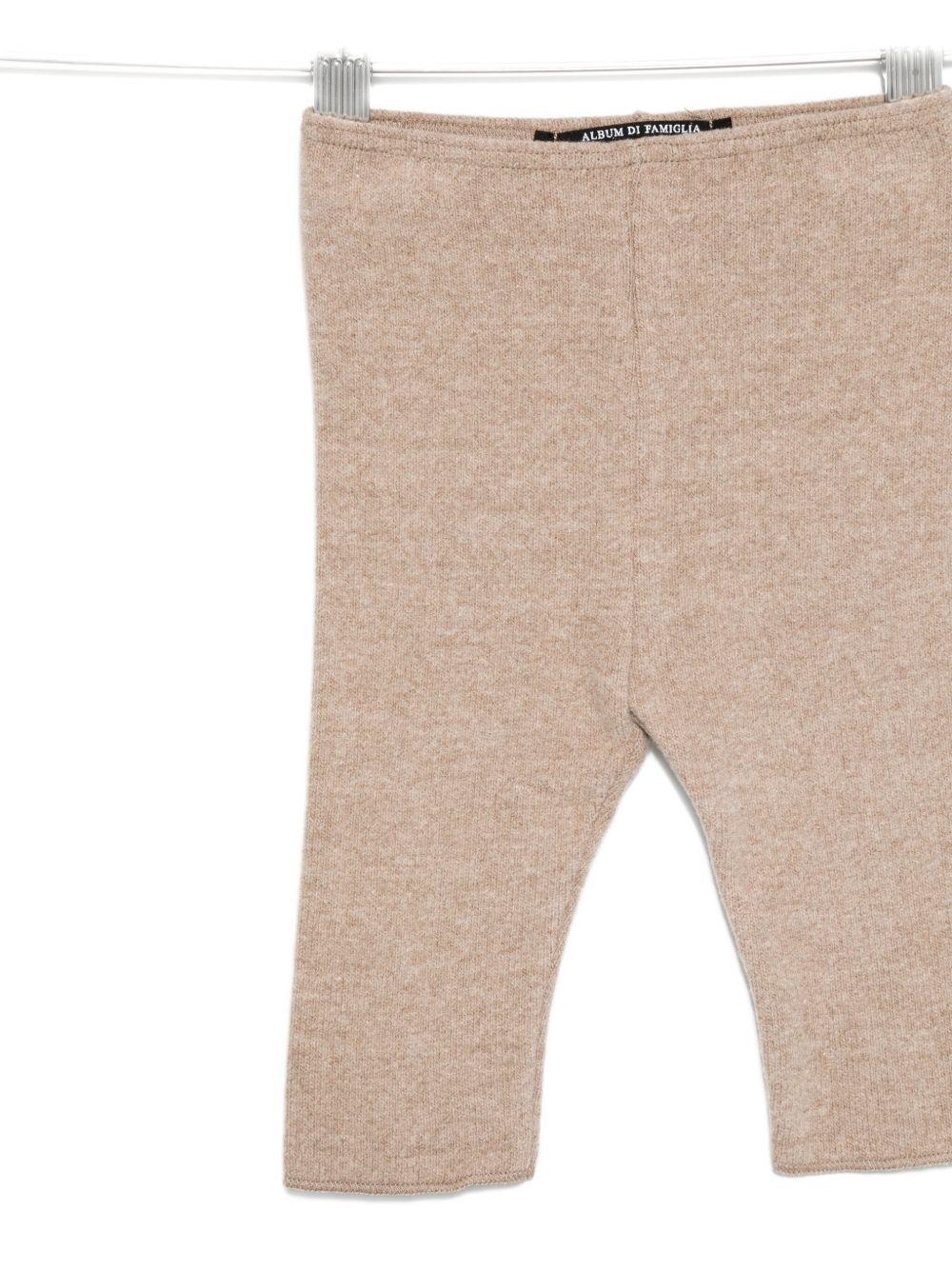 Leggins per neonata Album di Famiglia Kids beige lavorati a maglia - Rubino Kids