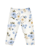 Leggins per neonata Monnalisa bianchi con stampa a fiori - Rubino Kids