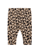 Leggins per neonata Moschino Kids neri con stampa Teddy Bear all - over - Rubino Kids