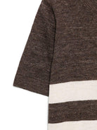 Maglia per bambino Brunello Cucinelli Kids marrone con design a righe - Rubino Kids