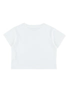 Maglietta per bambina Stella McCartney Kids bianca con logo circolare sul davanti - Rubino Kids