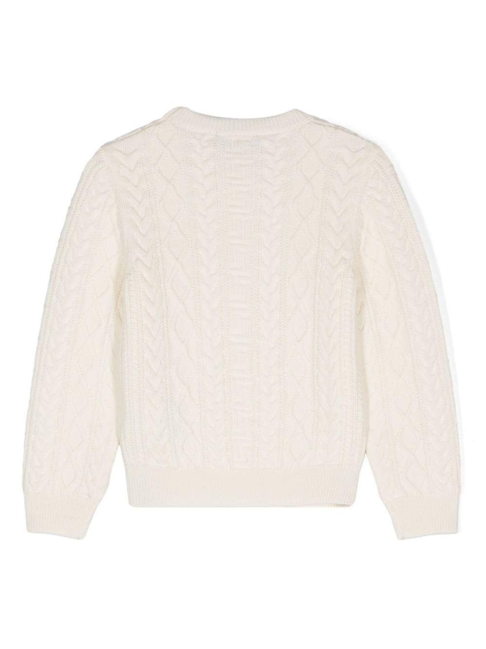 Maglione a trecce con testa di Medusa per bambino Versace Kids bianco con stile pull - on - Rubino Kids