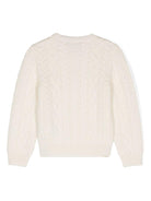 Maglione a trecce con testa di Medusa per bambino Versace Kids bianco con stile pull - on - Rubino Kids