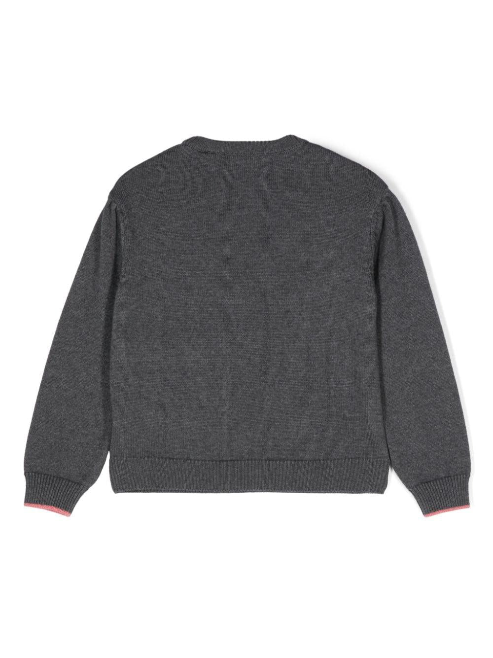 Maglione Big Bookish per bambina Off - White Kids grigio con effetto mélange - Rubino Kids