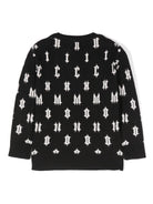 Maglione con logo a intarsi per neonato John Richmond Junior nero con girocollo - Rubino Kids