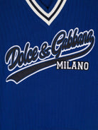Maglione con ricamo per bambino Dolce & Gabbana Kids blu con scollo a V - Rubino Kids