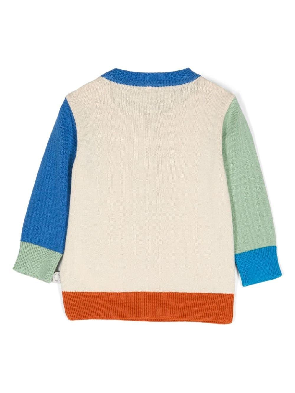 Maglione con ricamo per neonato Stella McCartney Kids bianco con girocollo - Rubino Kids