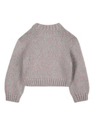 Maglione crop per bambina Billieblush grigio con maniche a palloncino - Rubino Kids