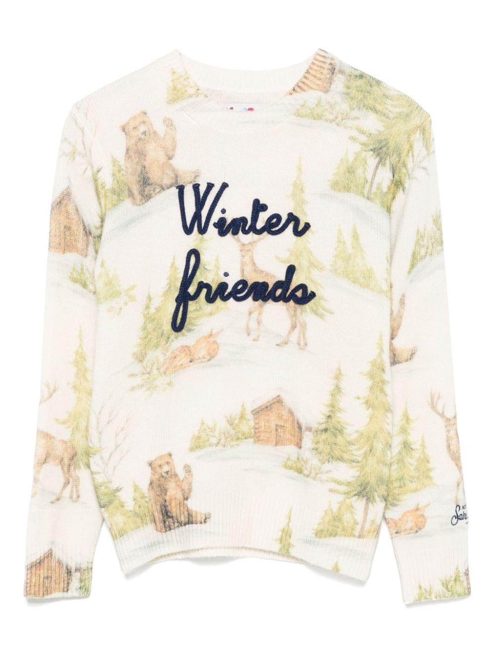 Maglione Douglas per bambino MC2 Saint Barth Kids beige con scollo rotondo - Rubino Kids